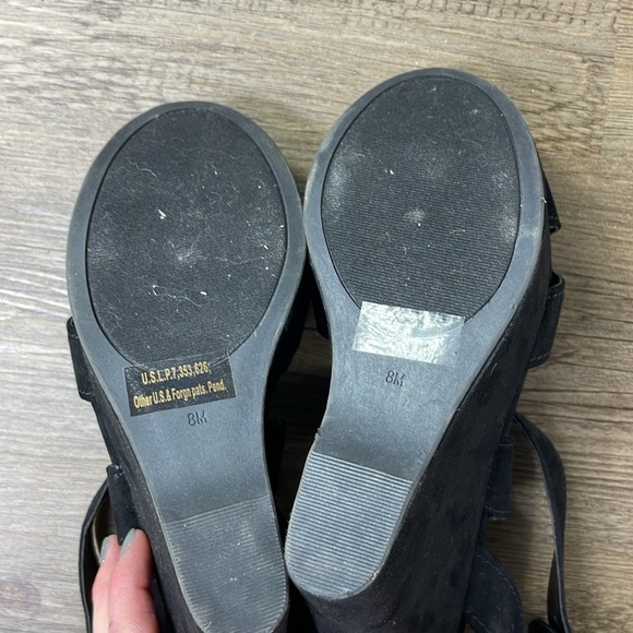 G by Guess Womens Heethe Black Faux Open Toe Wedge Heels Slingback Strappy sz 8 - Picture 11 of 14